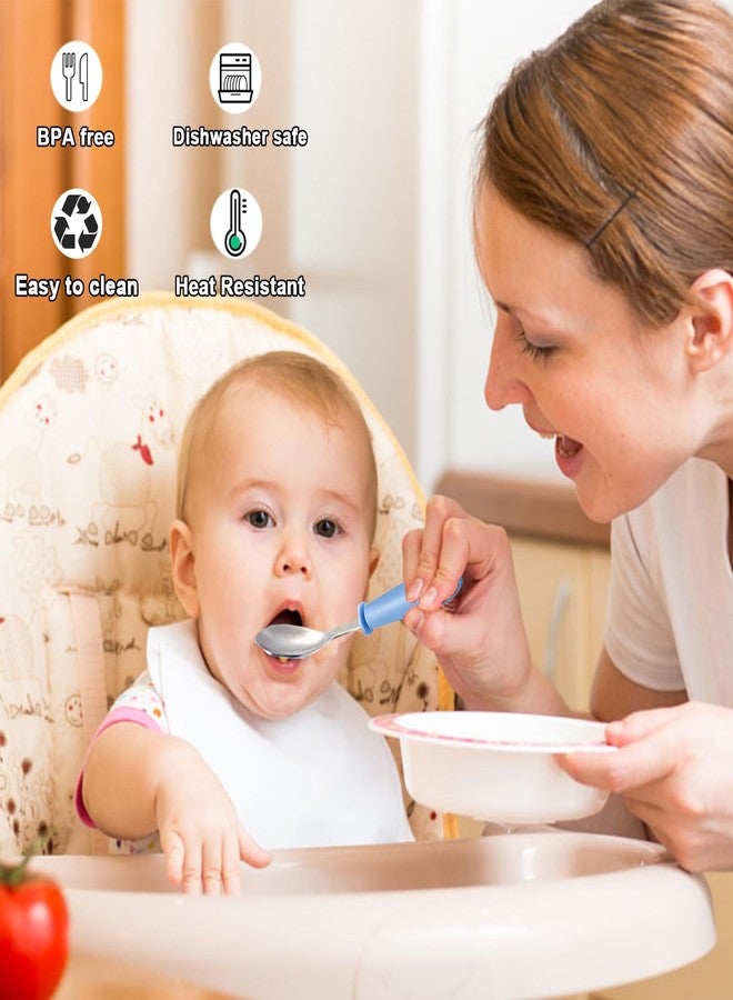 xlehoely 12 Pieces Toddler Utensils,Stainless Steel Baby Forks and Spoons Silverware Set,Kids Silverware Set Children's Cutlery Set with Round Handle,Toddler Flatware Fork Spoon Set,Dishwasher Safe - Image 5